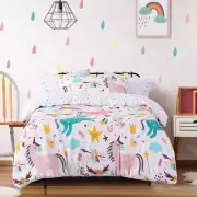 NEW Ombre Blu Magical Unicorns Quilt Cover Set By Spotlight