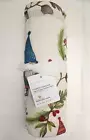 Pottery Barn Forest Gnome Table Throw Embroidered 50" x 50" Multicolor