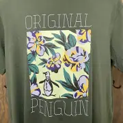 Original Penguin Size XL Deep Forest Green Tropical Cotton T-shirt NEW $45