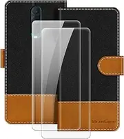 [MILEGAO] Leather Case for Oppo R17 Pro Magnetic Phone Case with Wallet and Card Slot + [2 Pack] Tempered Glass Screen Protector for Oppo RX17 Pro (6.4”)