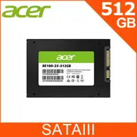 在飛比找PChome24h購物優惠-Acer 宏碁 RE100 512GB SATAⅢ 固態硬碟