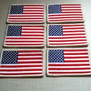 6 UNITED STATES Flag Military Patch W/ VELCRO® Brand Fastener White Border #9