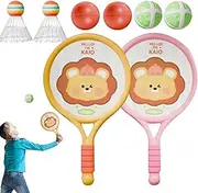 Badminton Racket Set,Educational Interactive Portable Badminton Set - Lightweight Sports Toys for Outdoor Indoor Backyard Beach Park
