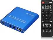 Mini HDMI-Compatible Media Player 1920x1080P Full HD Media USB Digital HDD Player SD/MMC Card with Remote Controller,Blue