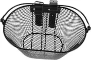 ibasenice Sturdy Metal Wire Mesh Front Handlebar Basket for Boys Easy Install Removable Design Versatile Carrying for Bikes Scooters Black