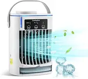 Portable air conditioning cooling fan Room evaporative air cooler 3 air speeds and blue ambient light Personal mini portable air cooling fan for bedroom Office Camping.