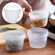 Ginger Onion Garlic Storage Round Kitchen Food Container Drain Sealed