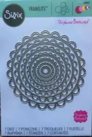 Sizzix Framelit 7/Pkg Scallop Ciccles Stephanie Barnard 7 DIES 560021 New