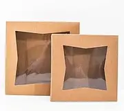 Deliciously Boxed 100 Large Pie Boxes with Window – 10x10x2.5 Inch Kraft Bakery Boxes | Premium Flatpack Cardboard for Cakes, Tarts, Slices, Pastries & Dessert Packaging
