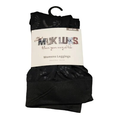 The Orginal Muk Luks womens Legging Black Pattern Size S/M