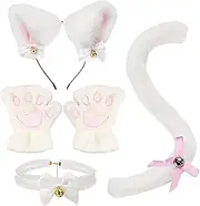 Animal Cosplay Costume - Cat Ear Hair Clip Bell Collar | Comfortable Clothing Set, Cosplay Accessories for Anime, Halloween, Carnivals