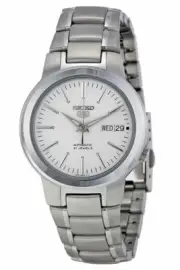 Seiko 5 SNKA01 Men's Stainless Steel White Dial Day Date Automatic Watch