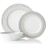 Eternal Palace 12 Piece Dinner Set Platinum by Noritake