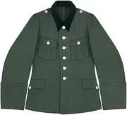 [militaryharbor] WWII German Elite M35 Officer Summer HBT Service Tunic Jacket 6 Buttons, Reed Green, 44R/XL