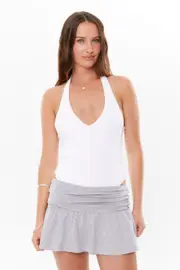 [Supré] Supré - Posey Ruched Mini Skirt - Grey marle XL GREY MARLE