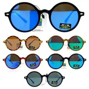 SA106 Color Mirror Mens Retro Trendy Flat Lens Round Circle Lens Sunglasses
