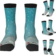 [BWLHJKE] Merry Christmas Birch Tree Crew Socks Hiking Running Thick Cushion Athletic Socks Casual Calf Sock