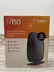 Belkin N150 Wireless-Wi-Fi Router 4 Port 2.4 GHz Easy Internet Access-New