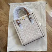 Tory Burch Ivory T Monogram Jacquard Mini Crossbody Tote