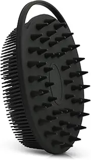 Upgrade Silicone Body Scrubber and Hair Shampoo Brush, All in One, Premium Silicone Loofah, Exfoliating Body Brush, Shower Scrubber for Body, Scalp Massager for Women, Men, Pet