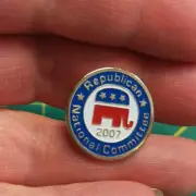 Republican pin 2007 Republican National Committee Red White & Blue w/ elephant