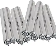 Conveyor Rollers Pieces of 7/10 Unpowered Conveyor Roller, Dia 25mm/1inch Lumber Conveyor Roller, Light Duty Transporter Roller for Construction Dock(10 Pack D 1"/25mm,L 550mm/21.6")