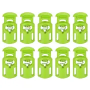 30Pcs 5.5x3mm Cord Lock Plastic Single Hole Spring Toggle Stoppers, Green