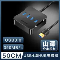 在飛比找Yahoo奇摩購物中心優惠-山澤 USB3.0轉3.0 4埠HUB高速傳輸集線器 50C