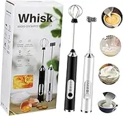 UTHCLO Stainless Steel Milk Frother 3 Speed Electric Hand Mixer Portable Egg Beater Low Noise Foam Maker for Coffee