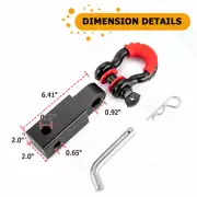2" Tow Shackle Hitch Receiver 3/4" D-Ring Recovery for Kawasaki Teryx KRX 1000