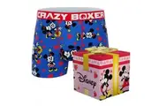 Crazy Boxer Mickey and Minnie Hearts Men's Boxer Briefs in Gift Box