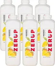 Zerup Zero Sugar Mango Flavoured Syrup 6 x 1L Bottles, Sugar Free Syrup, Mango Flavour Drink Mix, Low Calorie Flavourings for Milk Shakes, Cocktails, Teas, Gluten Free, Keto Friendly, Halal