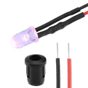 10Set DC 12V 5mm Pre Wired LED with Holder Round Top Clear Lens 8mm Panel Mount
