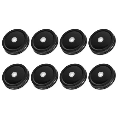 8Pcs Mason Jar Canning Cap, 70mm Regular Mouth Tin Plate Caps Inserts, Black