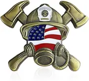 United States Firefighter Prayer Challenge Coin Fire Respirator Shaped