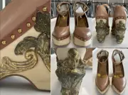 Miu Miu Deadstock Runway Venice Baroque Sculpted Platform Wedge Shoes