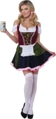 California Costumes Women's Small Bavarian Bar Maid Wench Halloween Pink Skirt