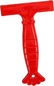 Pet Comb Puppy Comb Dog Brush Puppy Groom Brushes Hair Cleaning Pet Shedding Dog Grooming Large Breed Remover Dematting Rake Red Stainless Steel