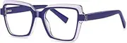 [VFDHN] Female Glasses Square Clear Lens Spring Hinge Glasses Frame Women Acetate Ladies Black