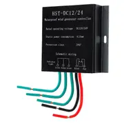12V/24V 9000W Wind Turbines Generator Controller Waterproof Battery Charge Overvoltage Protection C Black