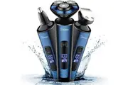 Hatteker Mens Electric Shavers Razor Beard Trimmer Rotary Facail Head Shaver for Men Sideburn Trimmer Nose Trimmer Wet Dry IPX7 Waterproof Rechargeable Cordless 3 in 1