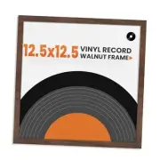Vinyl Record Frame Natural Walnut Wood for 12.5 X 12.5 Inches LP Record Album