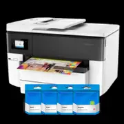 HP Officejet 7740 All-In-One Printer Bundle - Includes: [HP Officejet 7740 and generic Black, Cyan, Magenta, Yellow]