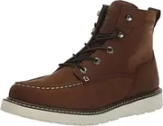 Wolverine Men's Trade Wedge Unlined 6" Construction Boot, Dark Brown, 10