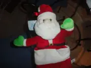RARE APPLAUSE PLUSH SANTA CLAUS STUFFED MUSICAL CHRISTMAS STOCKING