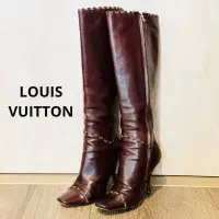 在飛比找蝦皮購物優惠-LOUIS VUITTON 高跟靴 女靴 拉鍊靴 皮靴長靴 