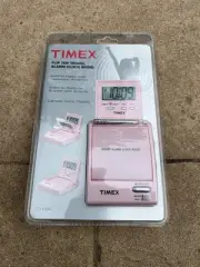 Vintage TIMEX Clock Flip Top Travel Alarm Clock AM/FM RadioT315P New Sealed