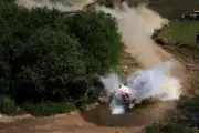Kris Meeke Paul Nagle Citroen DS3 WRC in the water splash 2014 Rally Old Photo
