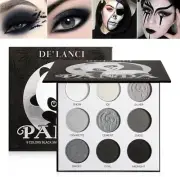 New Black Smoky Eyeshadow Palette PANDA 9 Colours True Black Dark Grey Smokey...