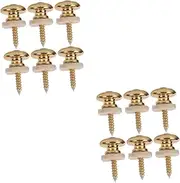 WESIEVYA 2sets Metal Guitar Strap Locks Replacement Strap Nails for Guitar Belt Buckles 6pcs*2
